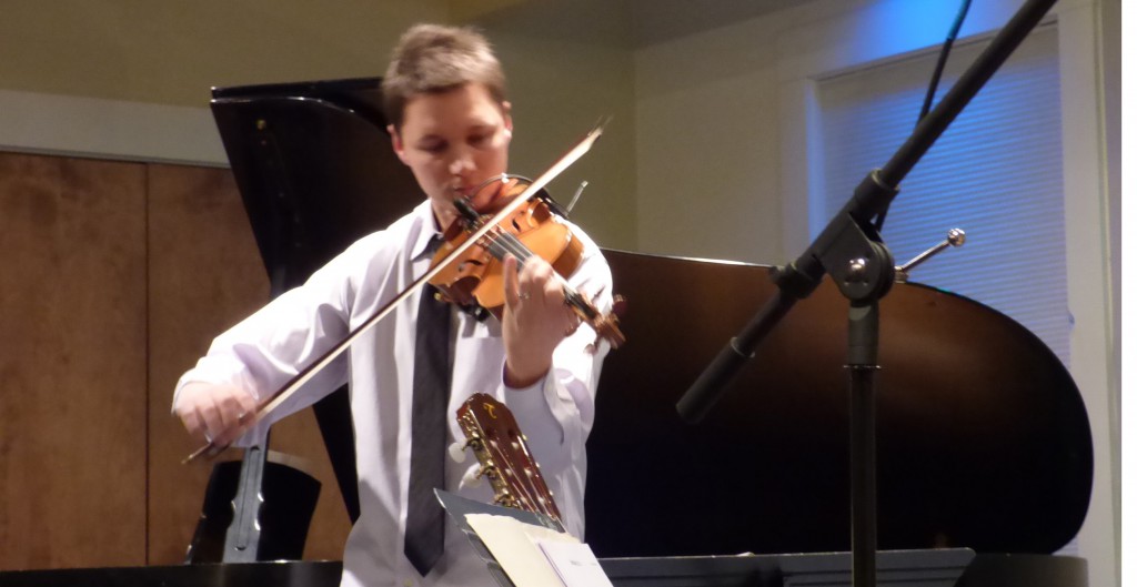 Gabriel Solomon performing at Winchester Community Music School March 16 2015